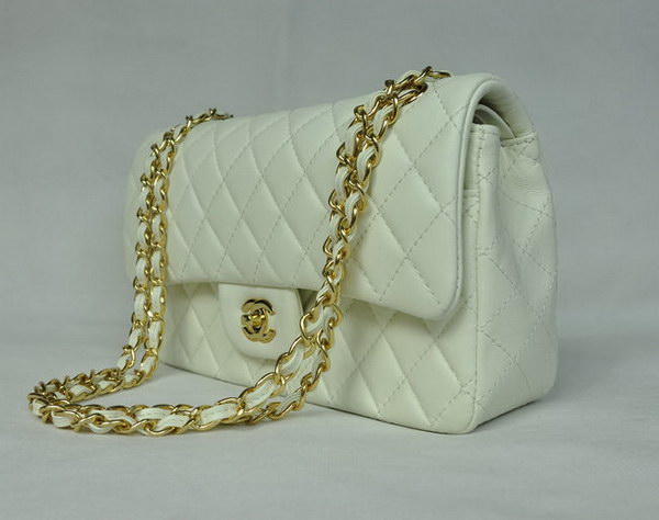 AAA Chanel Classic Flap Bag 1112 Beige Leather Golden Hardware Knockoff
